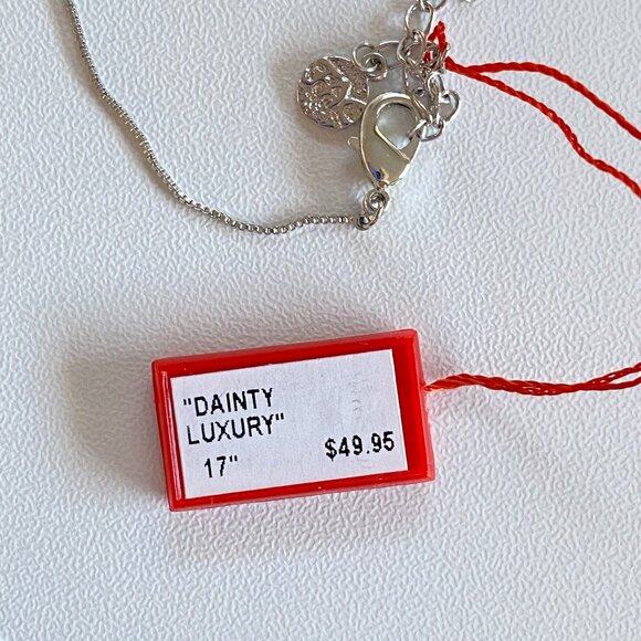 FAC Dainty Luxury Cubic Zirconia Silver Tone Necklace - Picture 8 of 9